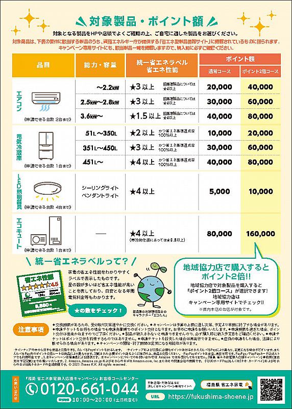 福島 省エネ家電購入応援キャンペーン（ソーラーポスト） [2023.02.28(火) 14:51] - ふくしまニュースリリース